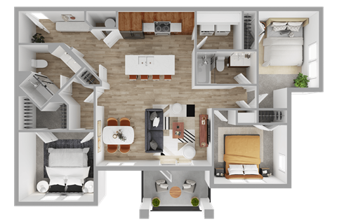 3 bed 2 bath D at The Waverly at Winter Haven Apartments, Winter Haven, Florida